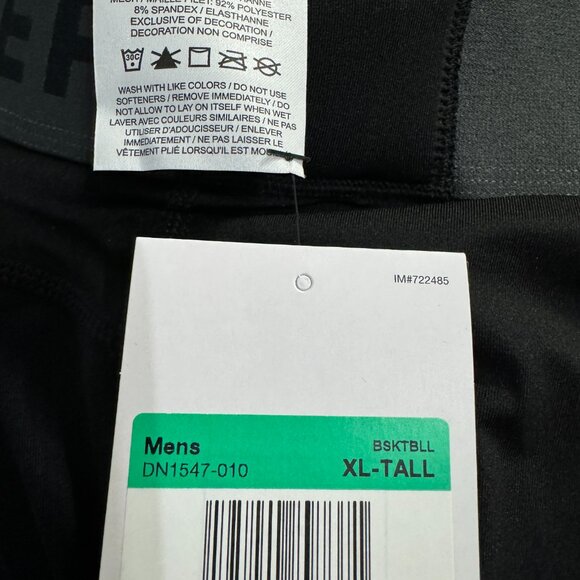 Nike Pro NBA Player Team Issue 3/4 Compression Tights Black Men DN1547-010 - Picture 9 of 12